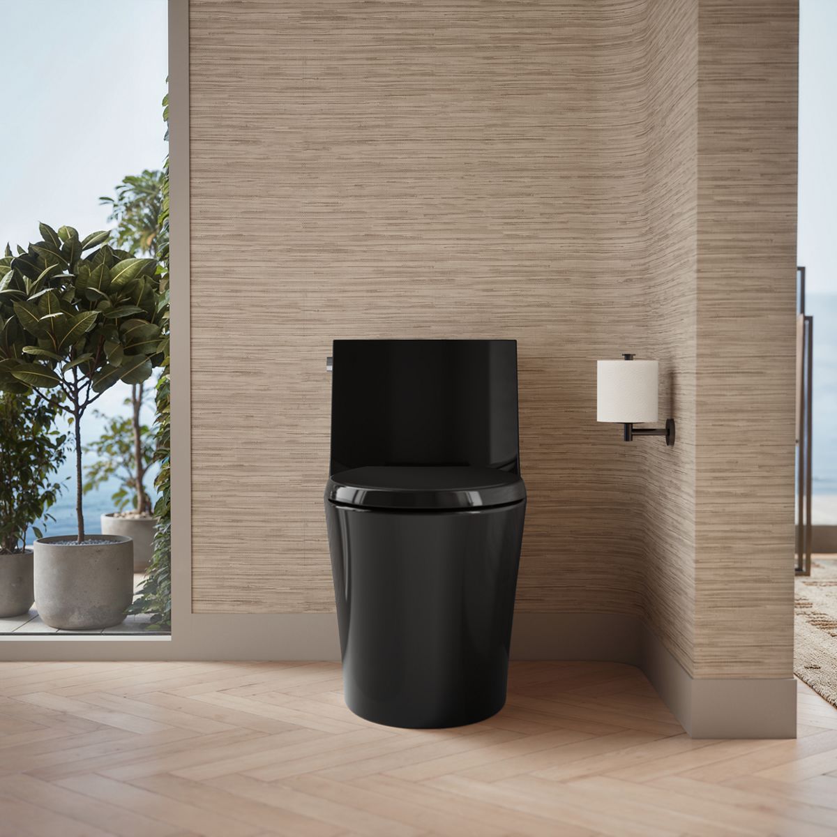 KOHLER K-1381 Veil One-piece elongated toilet with skirted trapway, dual-flush