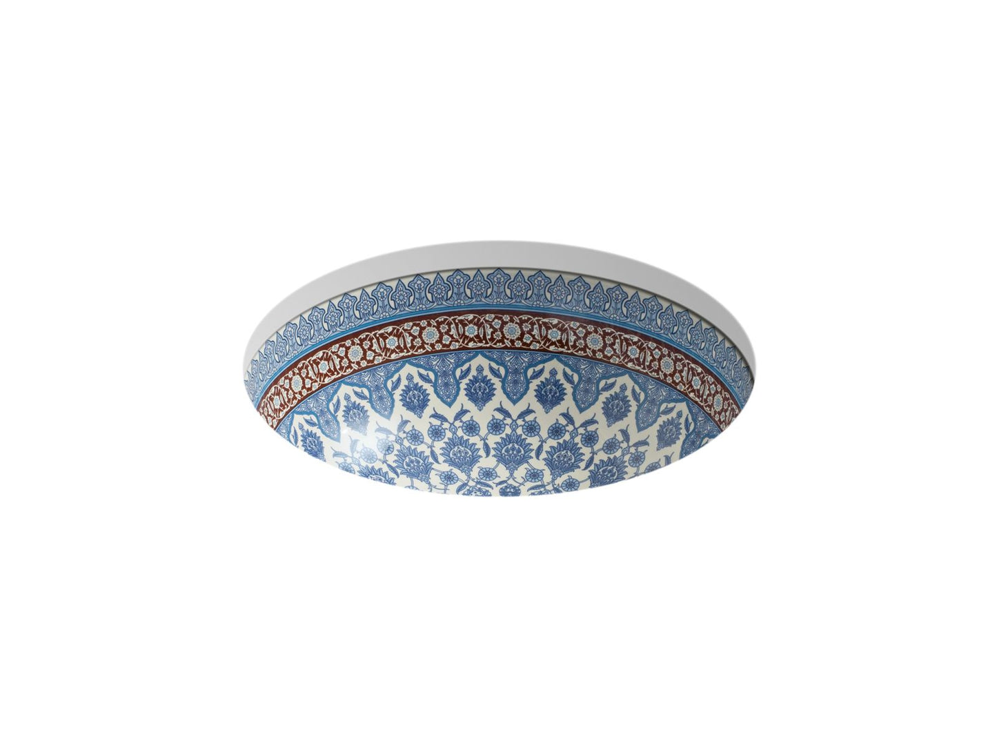KOHLER K-14046-BU Marrakesh Camber 16-1/4" round undermount bathroom sink, no overflow