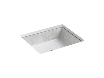 KOHLER K-14275-SMC Empress Bouquet Kathryn 19-3/4" square undermount bathroom sink, no overflow