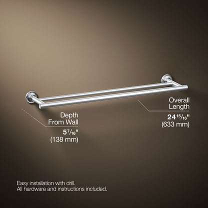 KOHLER Purist 24" Double towel bar