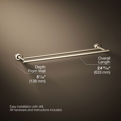 KOHLER Purist 24" Double towel bar