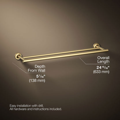 KOHLER Purist 24" Double towel bar