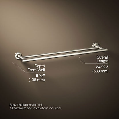 KOHLER Purist 24" Double towel bar