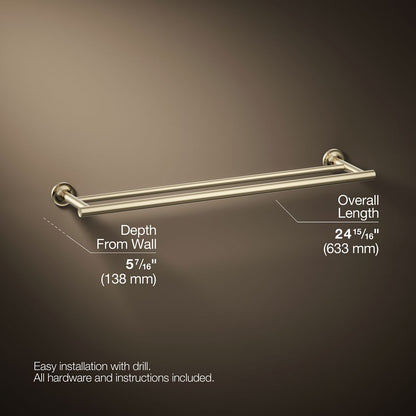 KOHLER Purist 24" Double towel bar