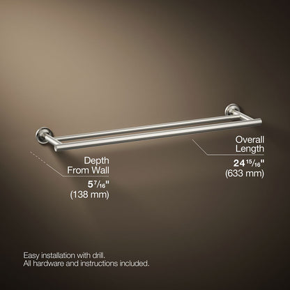 KOHLER Purist 24" Double towel bar