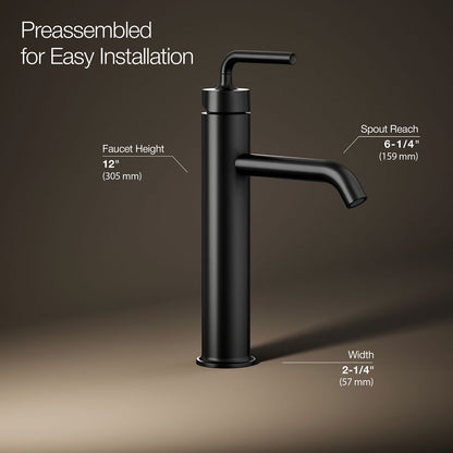 KOHLER Purist Tall single-handle bathroom sink faucet with Lever handle, 1.2 gpm