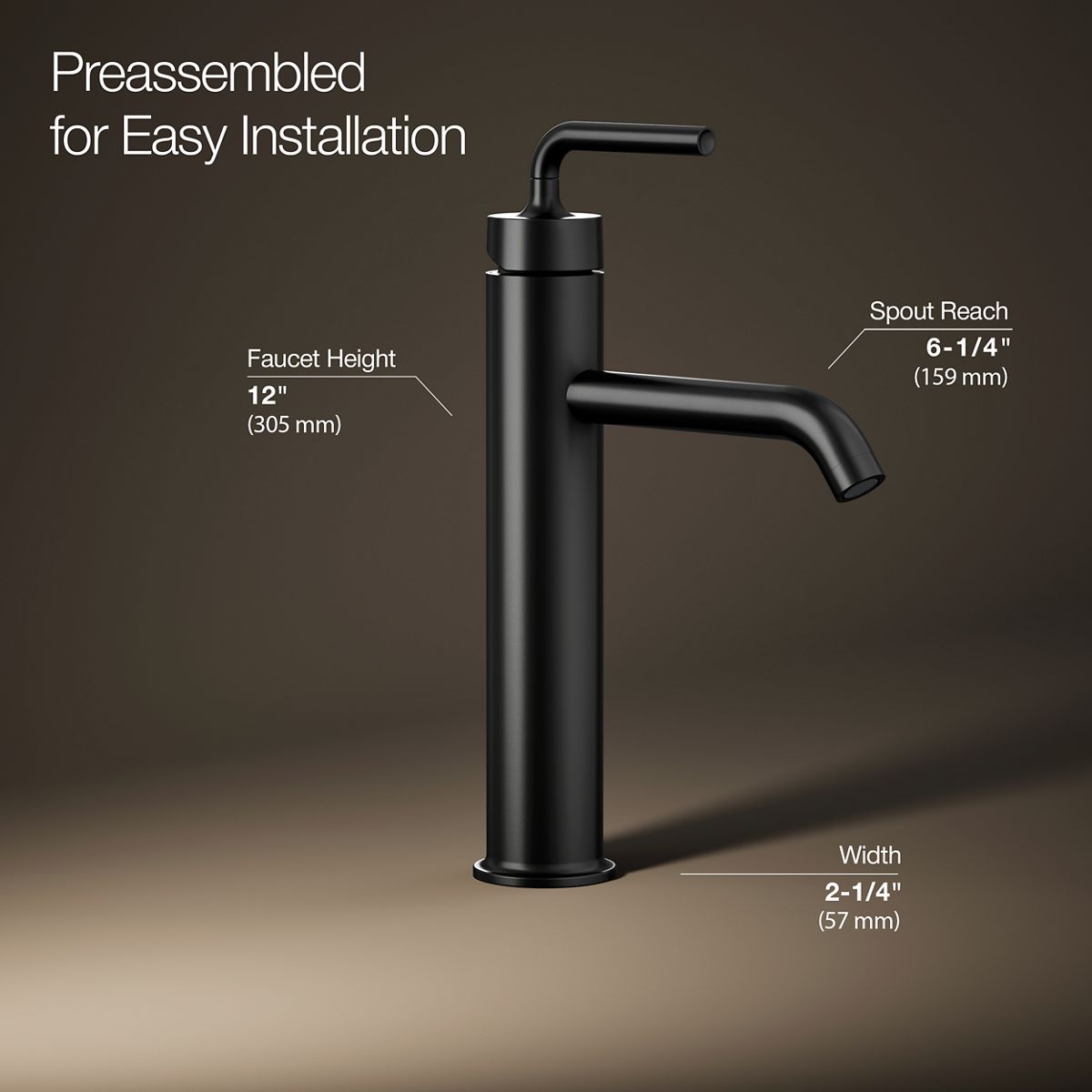 KOHLER Purist Tall single-handle bathroom sink faucet with Lever handle, 1.2 gpm