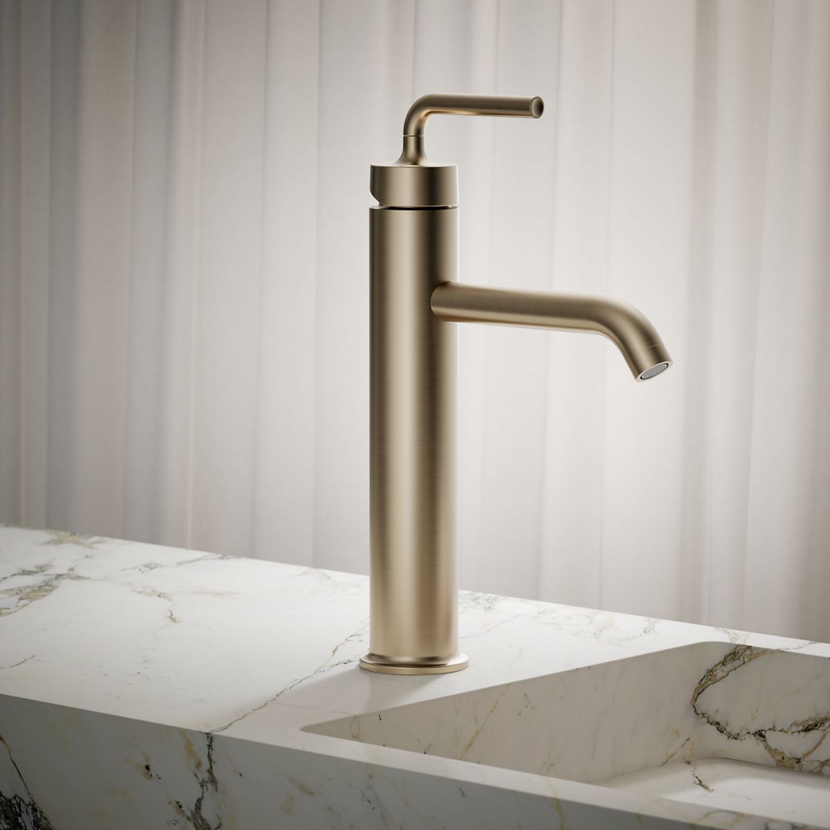 KOHLER Purist Tall single-handle bathroom sink faucet with Lever handle, 1.2 gpm
