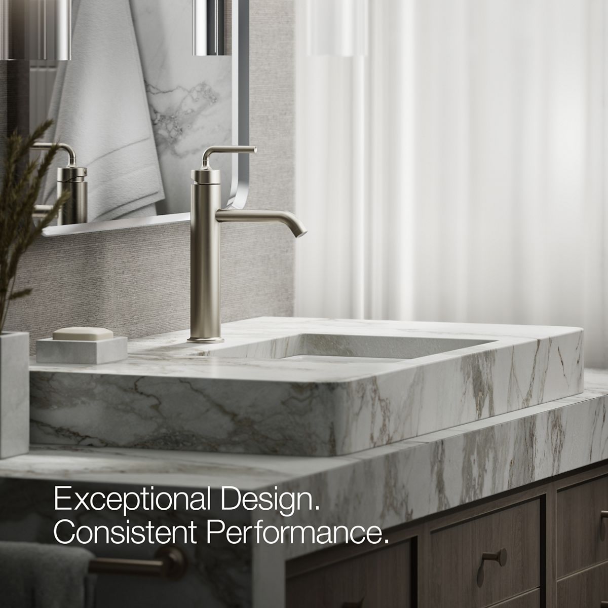 KOHLER Purist Tall single-handle bathroom sink faucet with Lever handle, 1.2 gpm