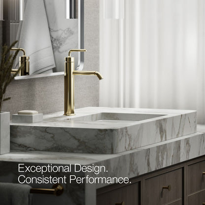 KOHLER Purist Tall single-handle bathroom sink faucet with Lever handle, 1.2 gpm