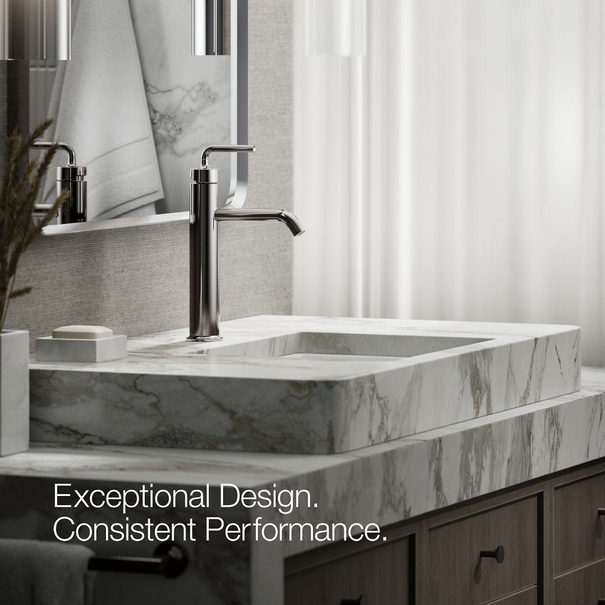 KOHLER Purist Tall single-handle bathroom sink faucet with Lever handle, 1.2 gpm