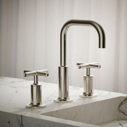 KOHLER Purist Widespread bathroom sink faucet with Cross handles, 1.2 gpm