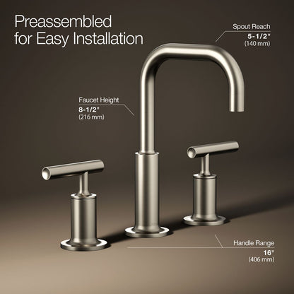 KOHLER Purist Widespread bathroom sink faucet with Lever handles, 1.2 gpm