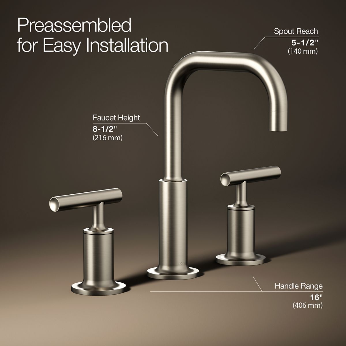 KOHLER Purist Widespread bathroom sink faucet with Lever handles, 1.2 gpm