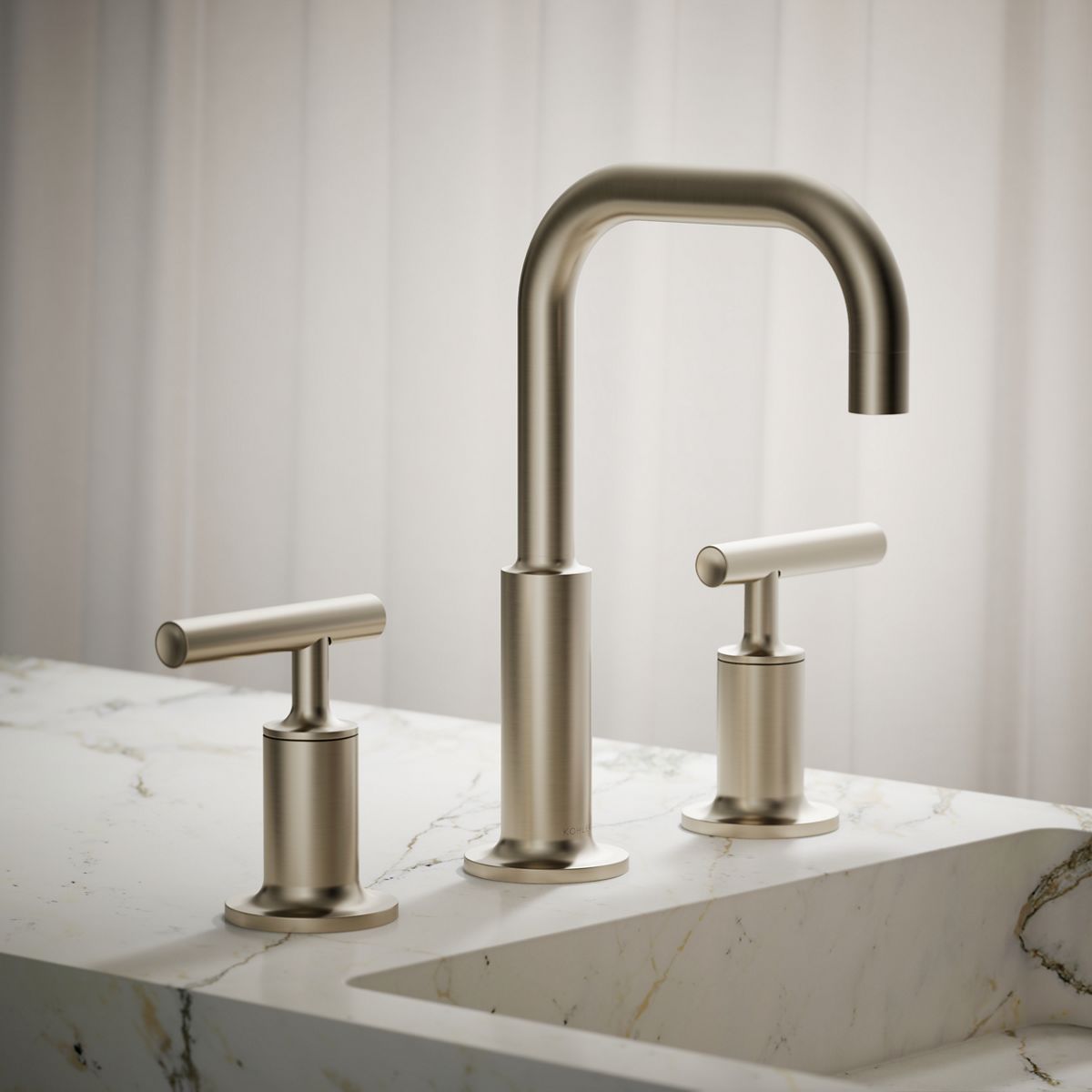 KOHLER Purist Widespread bathroom sink faucet with Lever handles, 1.2 gpm
