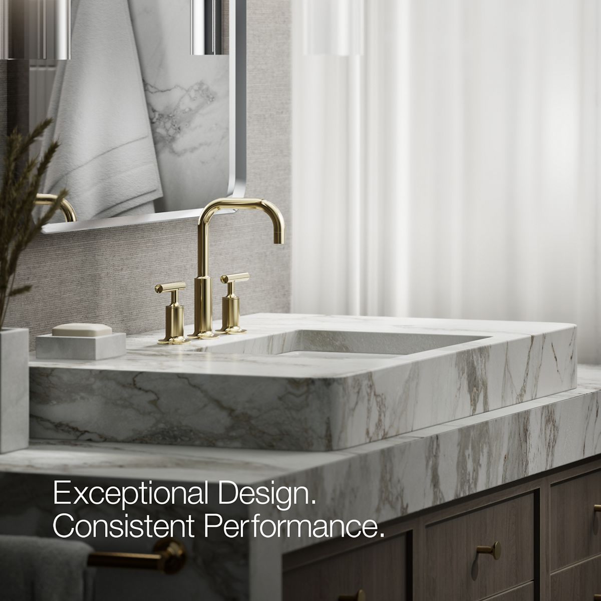 KOHLER Purist Widespread bathroom sink faucet with Lever handles, 1.2 gpm
