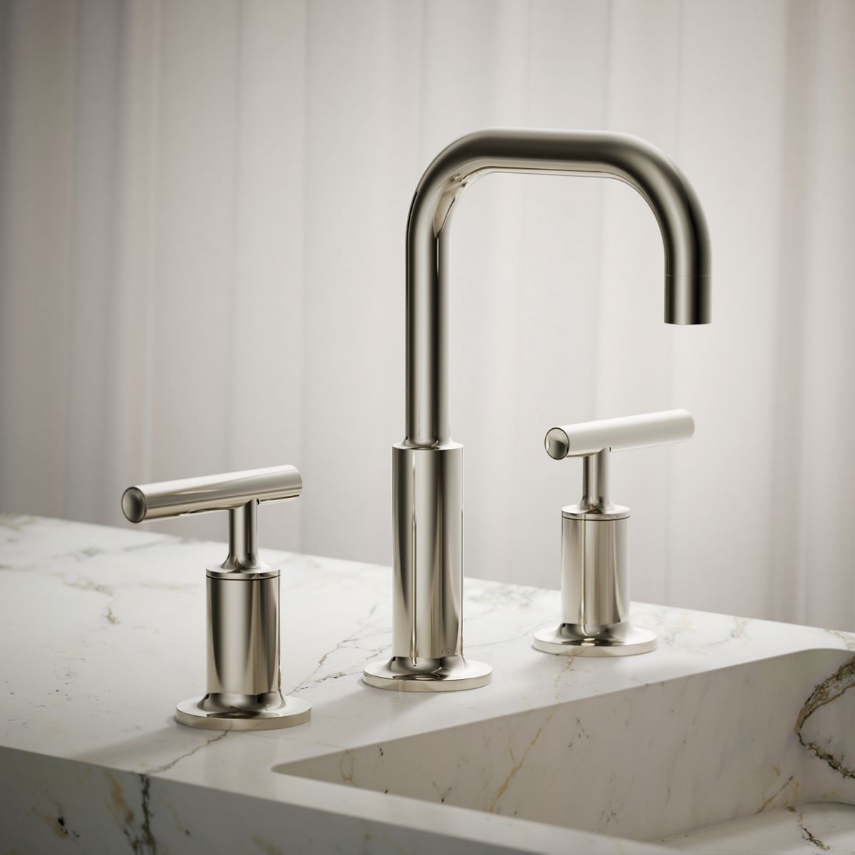 KOHLER Purist Widespread bathroom sink faucet with Lever handles, 1.2 gpm