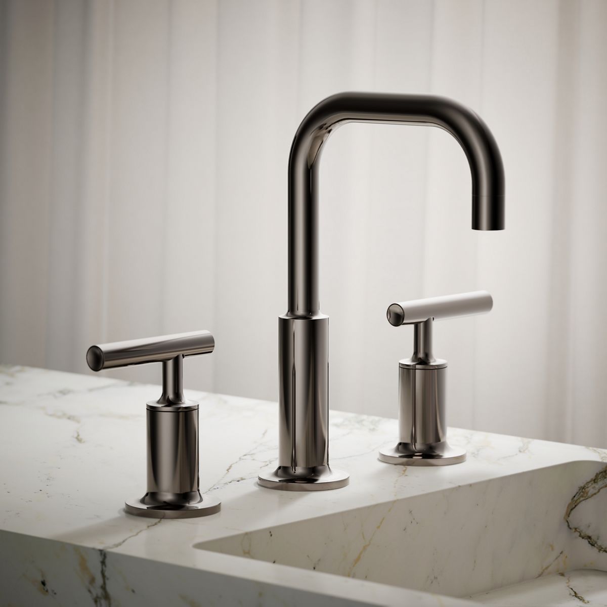 KOHLER Purist Widespread bathroom sink faucet with Lever handles, 1.2 gpm