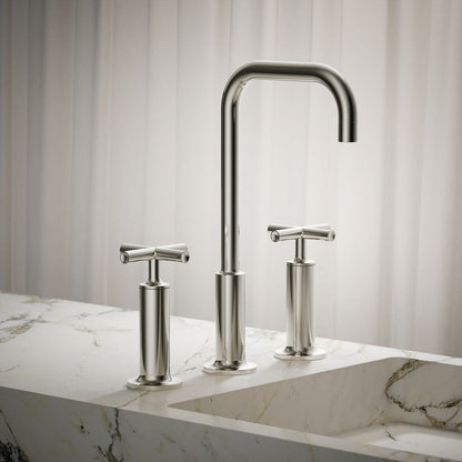 KOHLER Purist Widespread bathroom sink faucet with Cross handles, 1.2 gpm