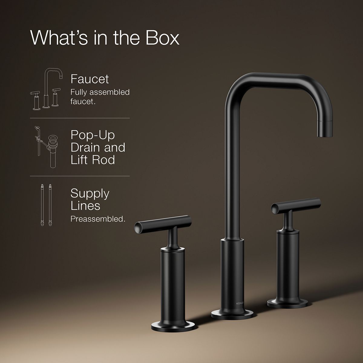KOHLER Purist Widespread bathroom sink faucet with Lever handles, 1.2 gpm
