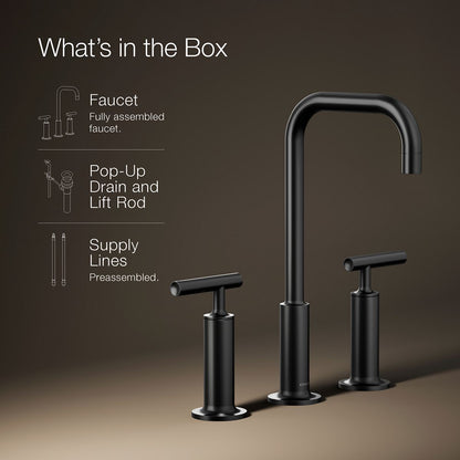 KOHLER Purist Widespread bathroom sink faucet with Lever handles, 1.2 gpm