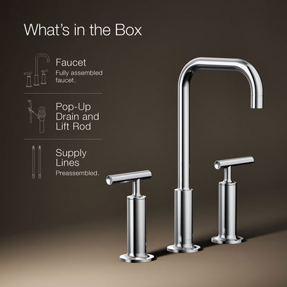 KOHLER Purist Widespread bathroom sink faucet with Lever handles, 1.2 gpm