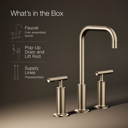 KOHLER Purist Widespread bathroom sink faucet with Lever handles, 1.2 gpm