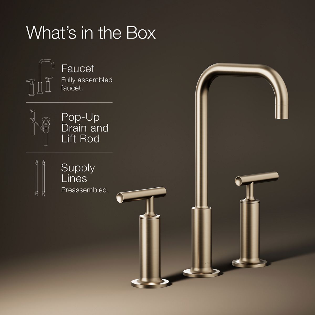 KOHLER Purist Widespread bathroom sink faucet with Lever handles, 1.2 gpm