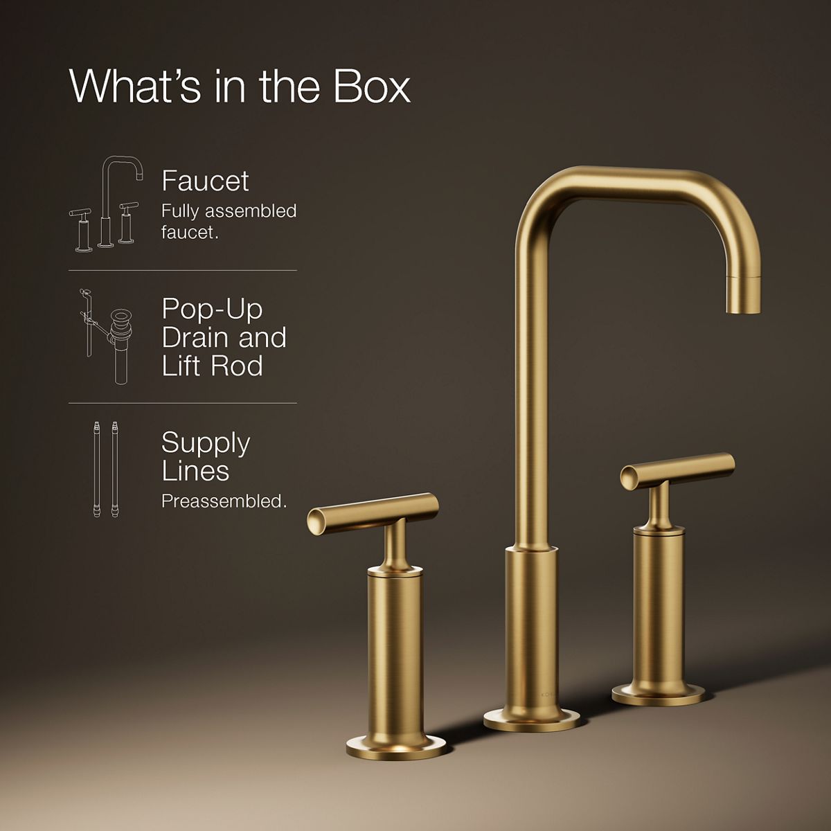 KOHLER Purist Widespread bathroom sink faucet with Lever handles, 1.2 gpm