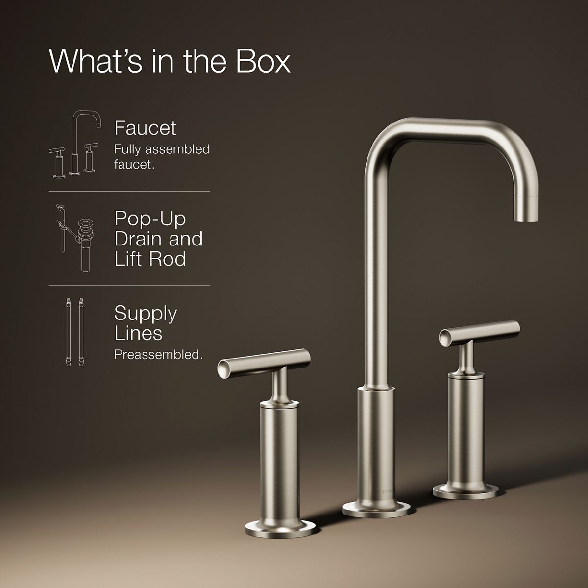 KOHLER Purist Widespread bathroom sink faucet with Lever handles, 1.2 gpm