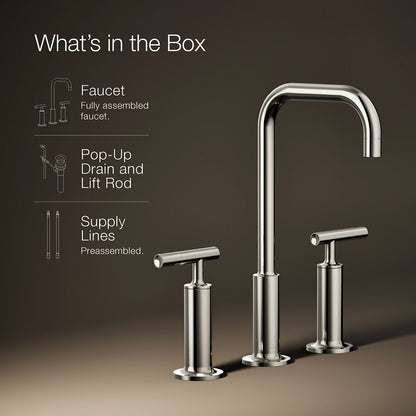 KOHLER Purist Widespread bathroom sink faucet with Lever handles, 1.2 gpm