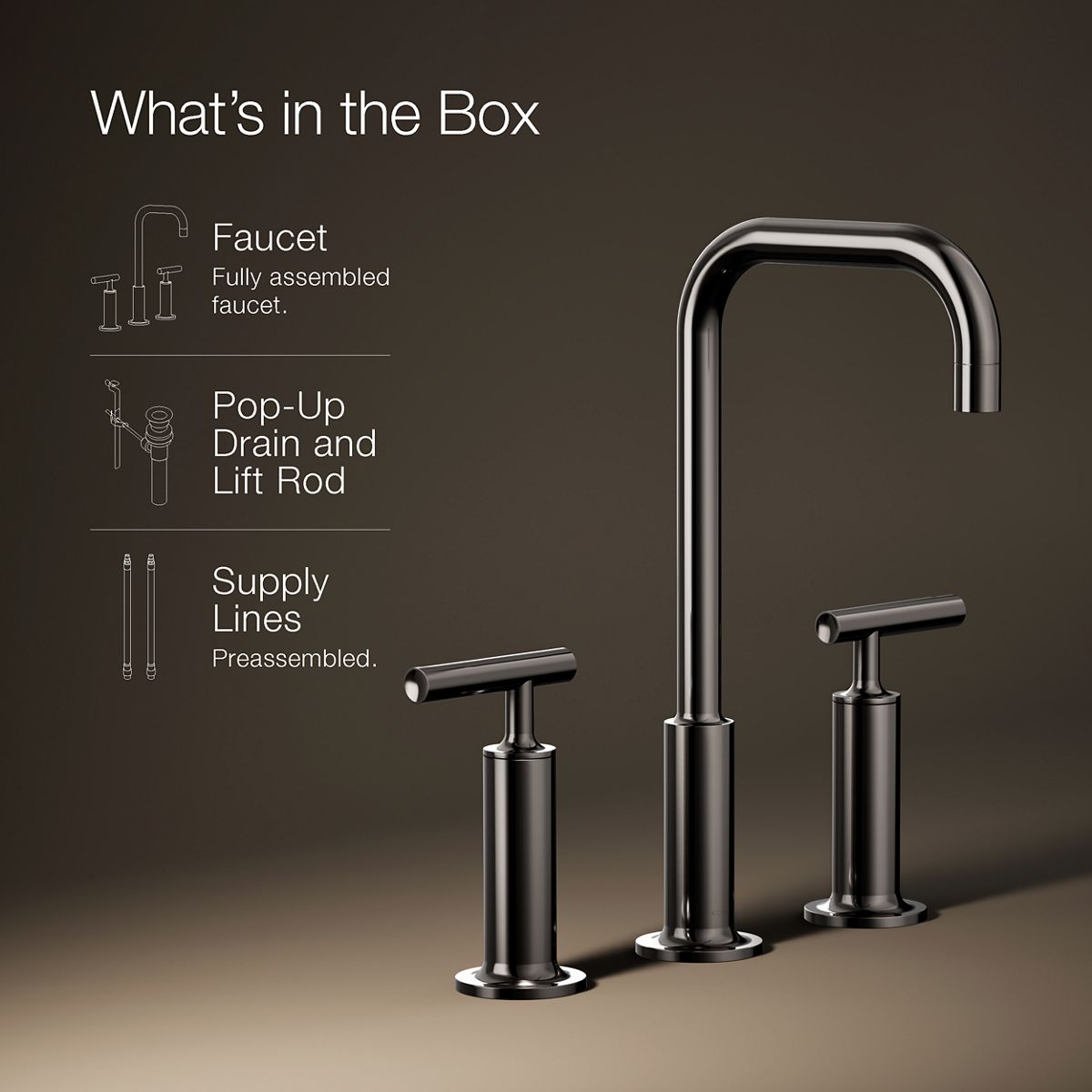 KOHLER Purist Widespread bathroom sink faucet with Lever handles, 1.2 gpm