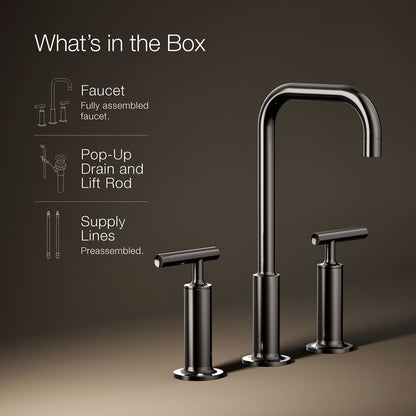 KOHLER Purist Widespread bathroom sink faucet with Lever handles, 1.2 gpm