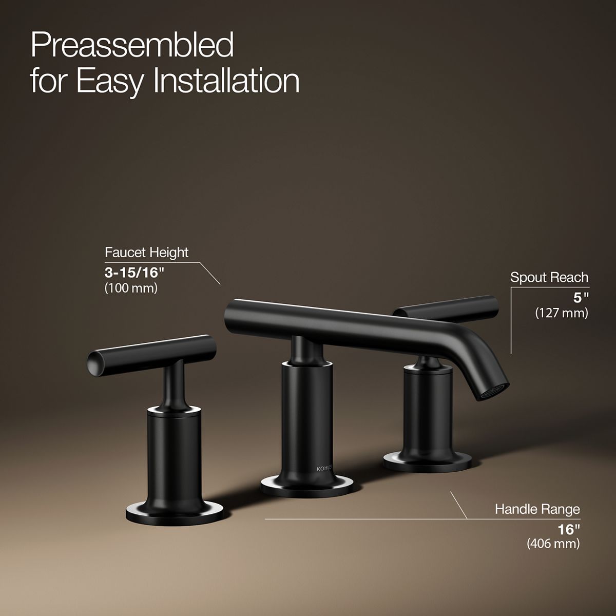 KOHLER Purist Widespread bathroom sink faucet with Lever handles, 1.2 gpm