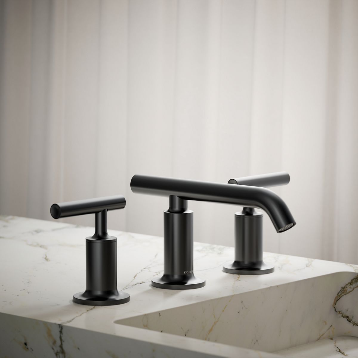 KOHLER Purist Widespread bathroom sink faucet with Lever handles, 1.2 gpm