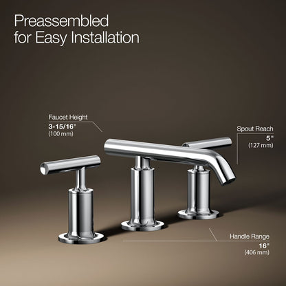 KOHLER Purist Widespread bathroom sink faucet with Lever handles, 1.2 gpm