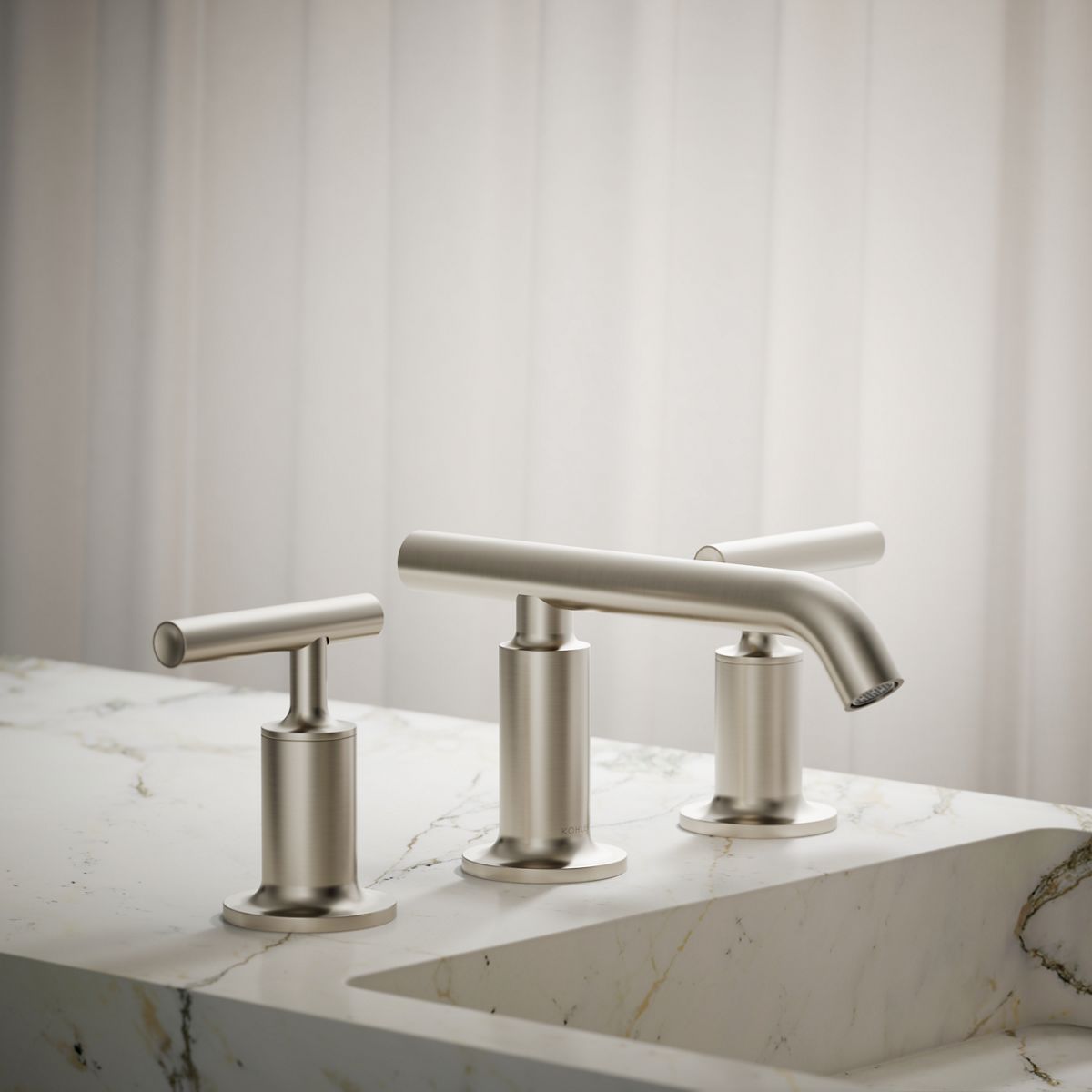 KOHLER Purist Widespread bathroom sink faucet with Lever handles, 1.2 gpm
