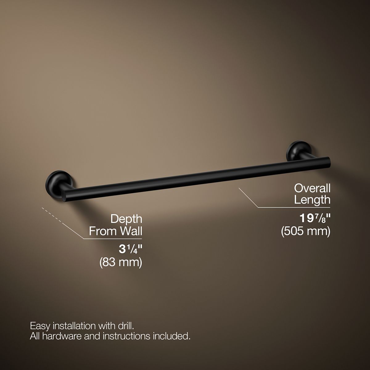 KOHLER Purist 18" towel bar