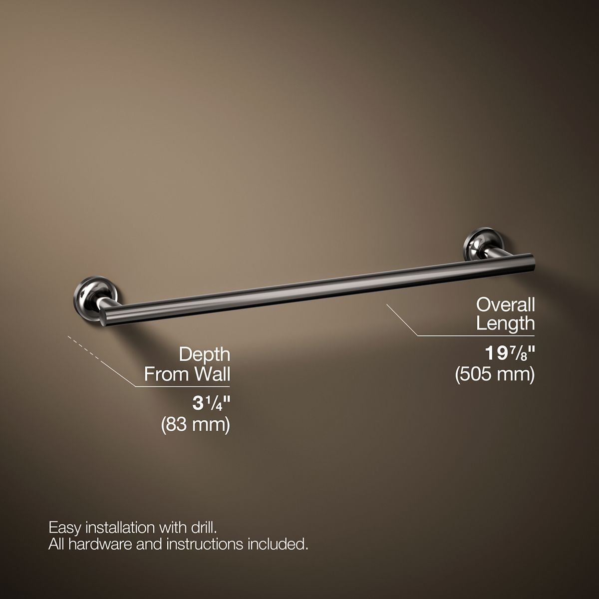 KOHLER Purist 18" towel bar