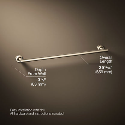 KOHLER Purist 24" towel bar