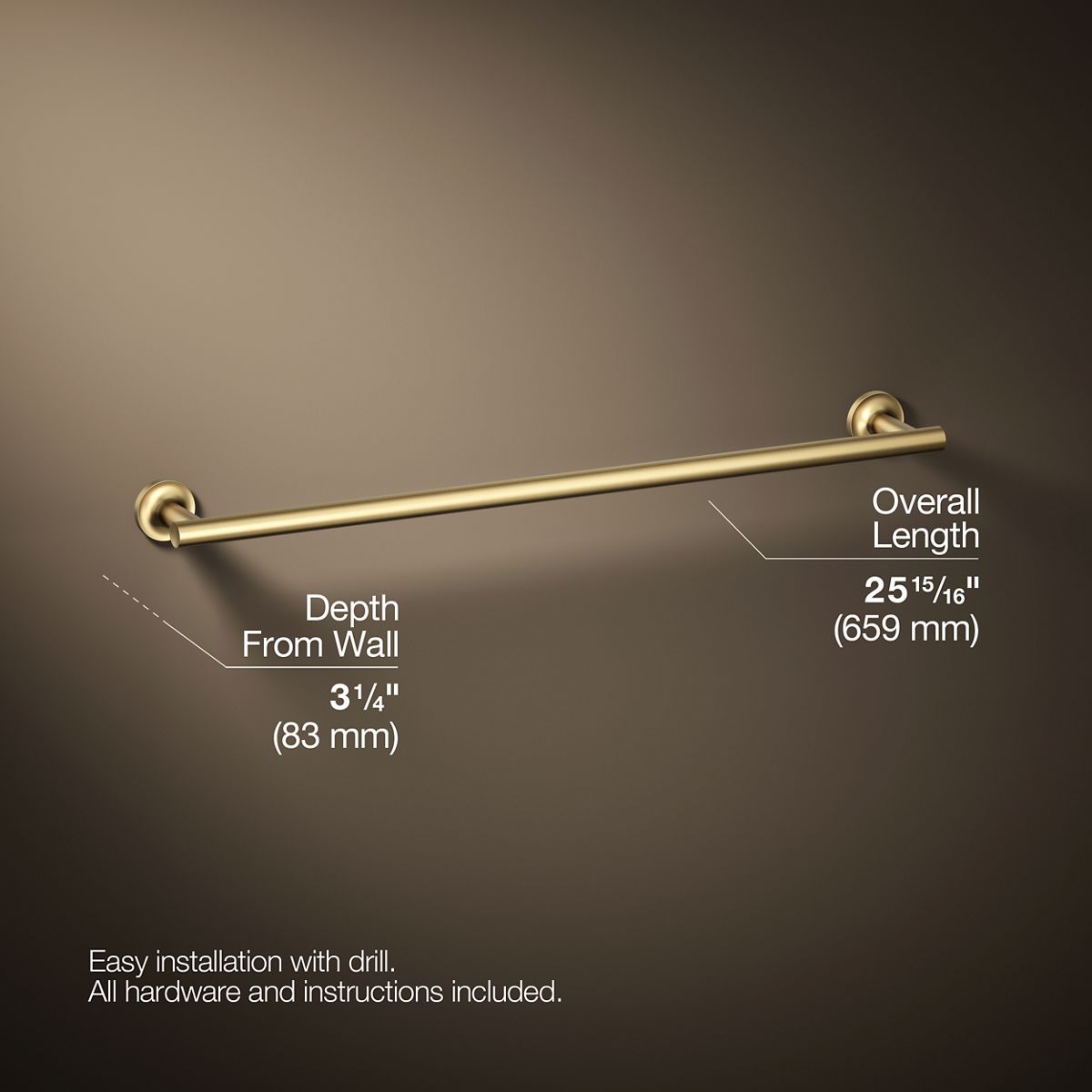 KOHLER Purist 24" towel bar
