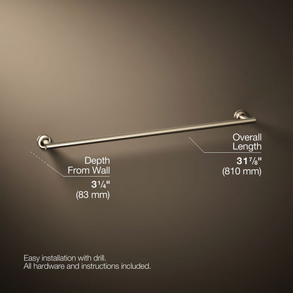 KOHLER Purist 30" towel bar