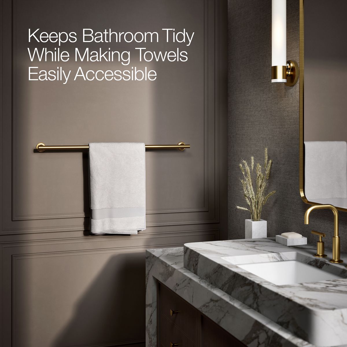KOHLER Purist 30" towel bar