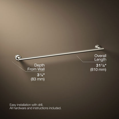 KOHLER Purist 30" towel bar