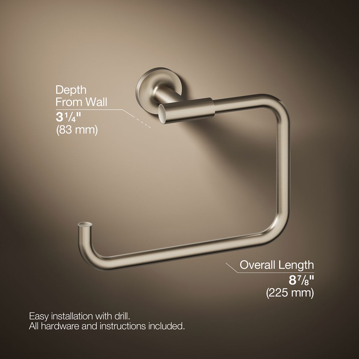 KOHLER Purist Towel ring