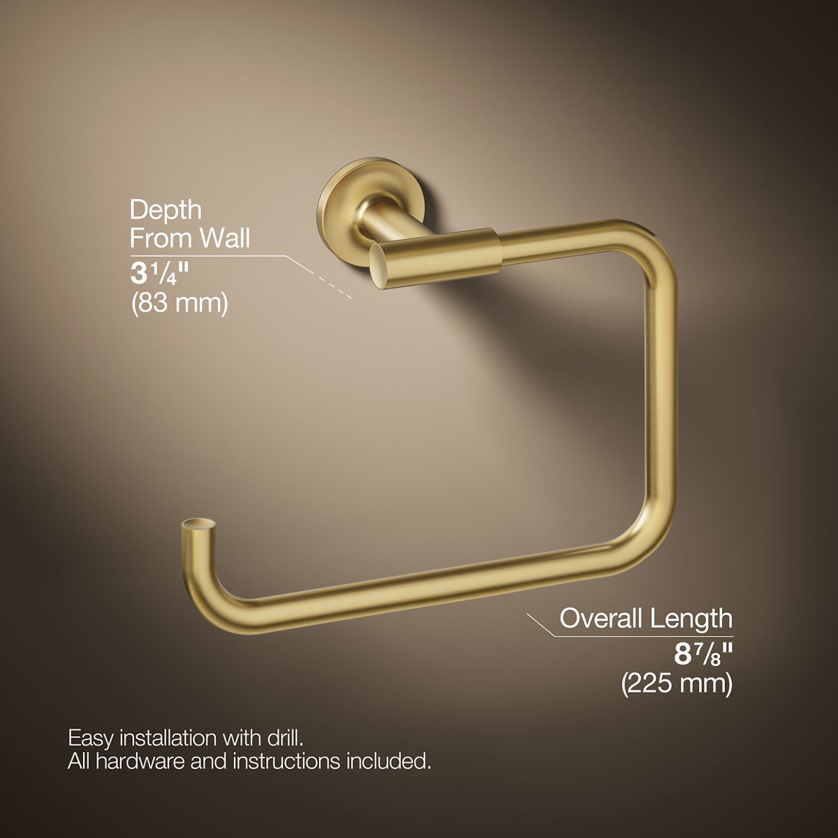 KOHLER Purist Towel ring