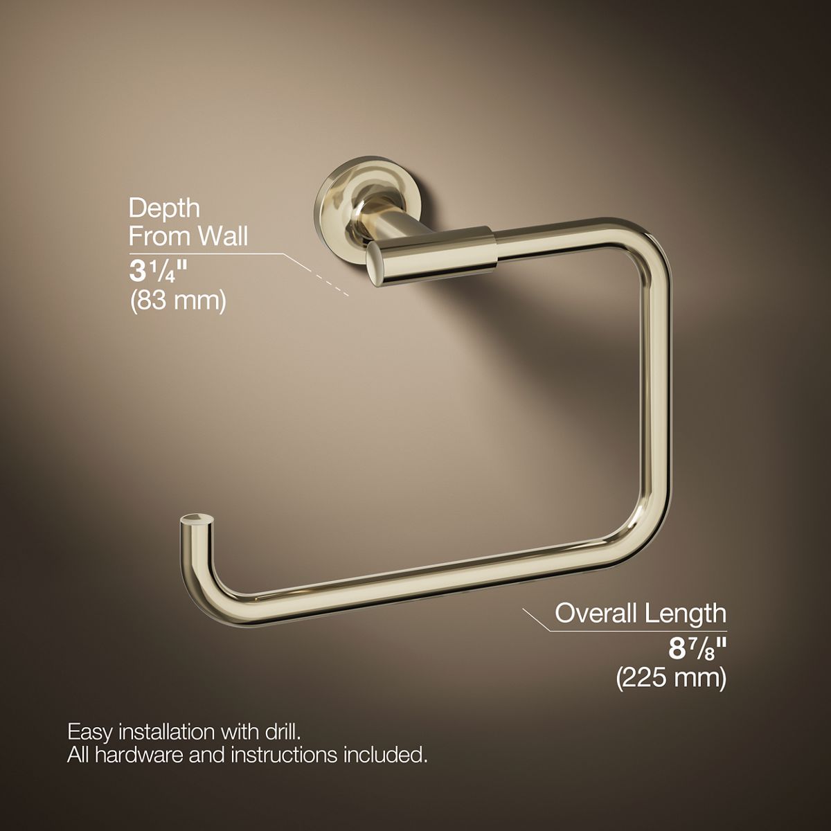 KOHLER Purist Towel ring