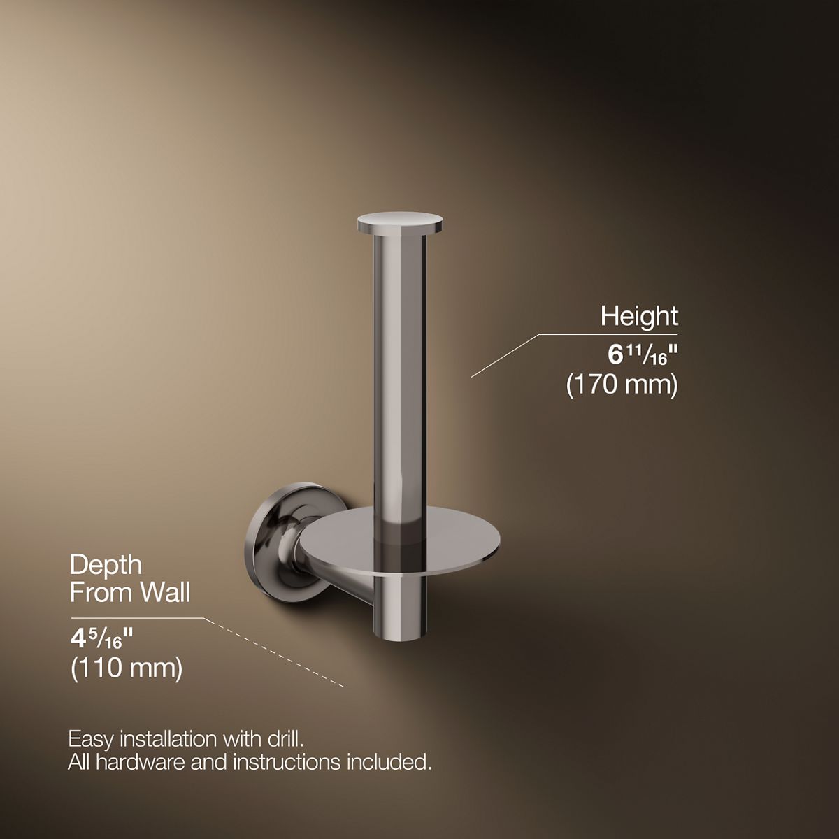 KOHLER Purist Vertical toilet paper holder