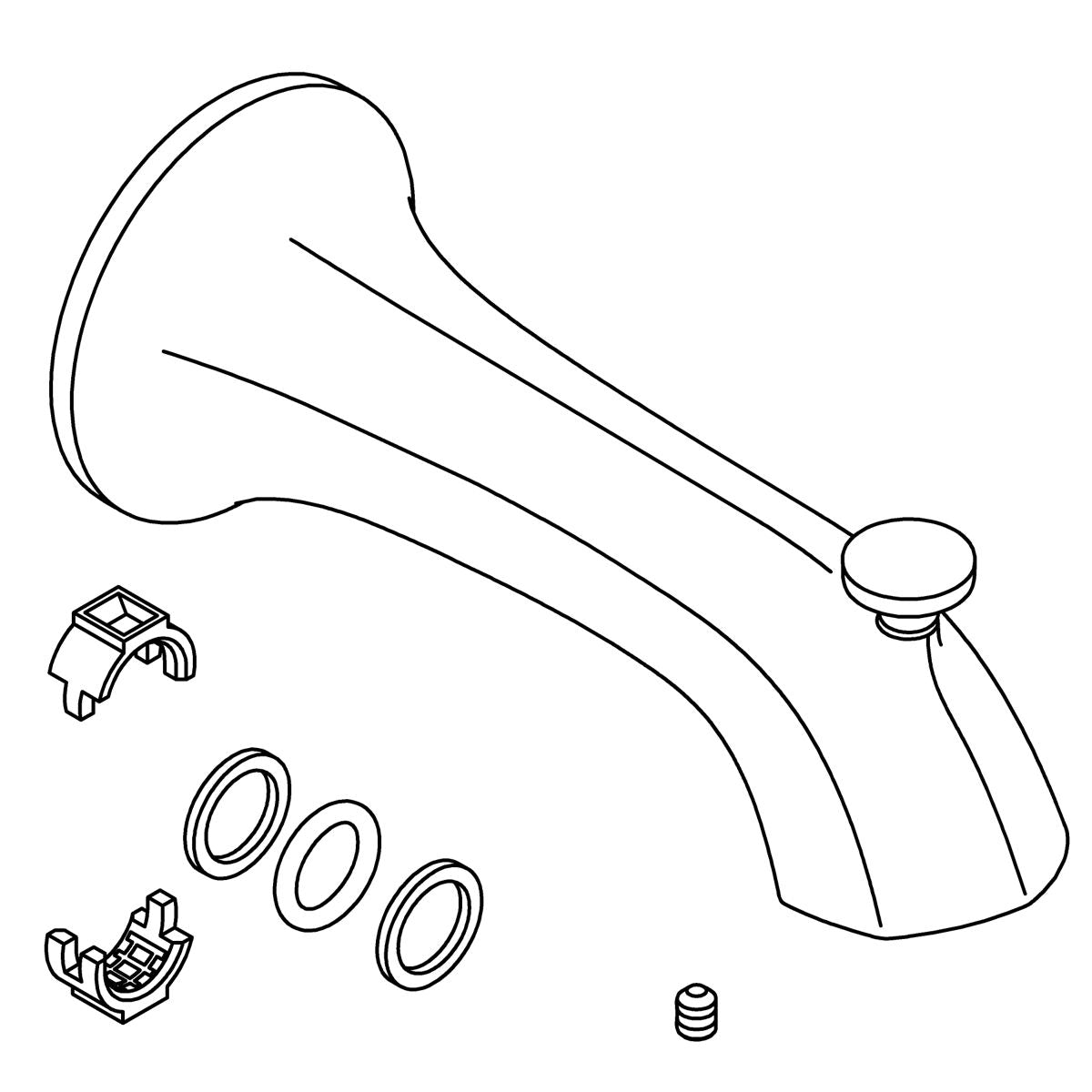 KOHLER K-1499245 Tub Spout Assembly, vibrant brushed moderne brass