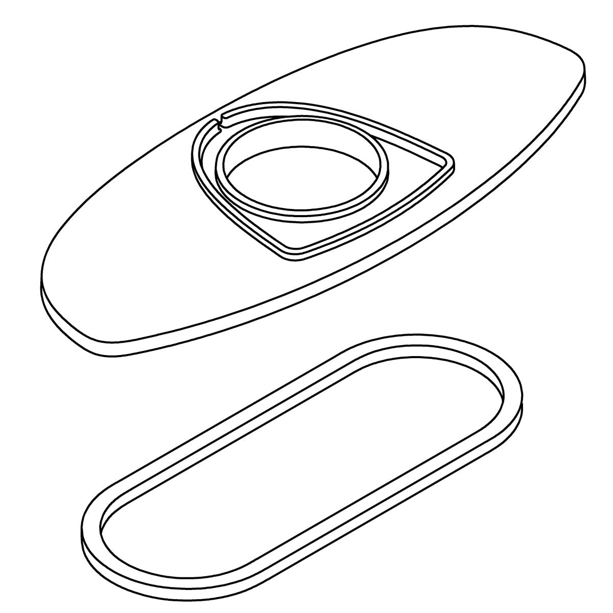 KOHLER K-1538867 Escutcheon Assembly, vibrant brushed moderne brass